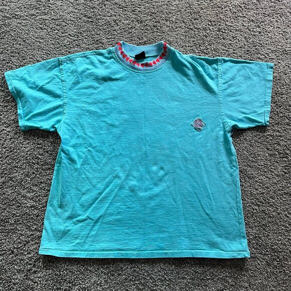 Vintage 90s Gotcha Surf Skate Style T Shirt Berry Blue Single Stitch Size Large - Picture 1 of 9